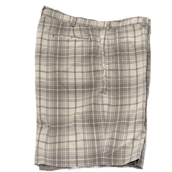 NIKE GOLF TOUR PERFORMANCE Shorts FIT DRY Utility Gray Plaid Men's Size 40 - Picture 1 of 11